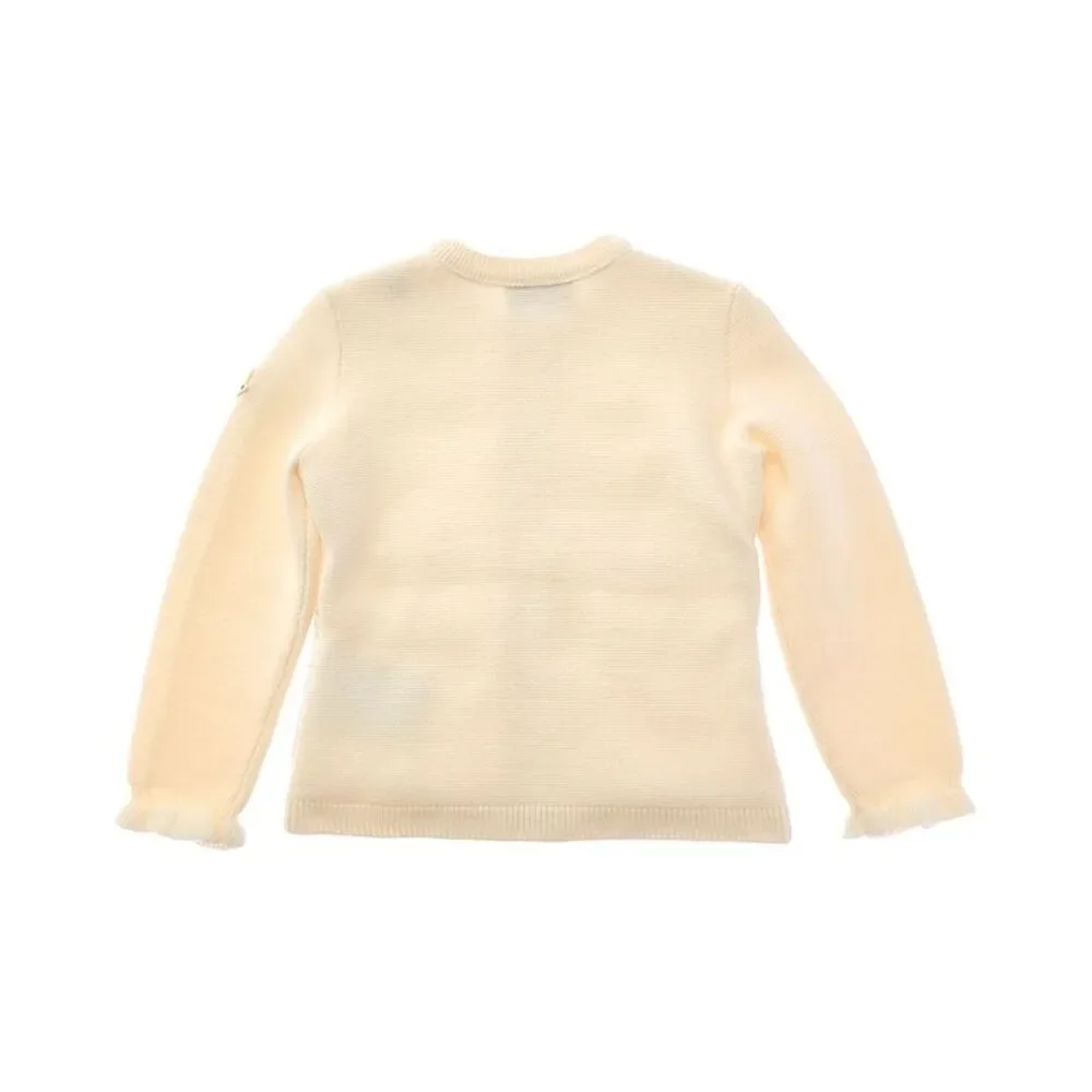 Moncler Girls Wool Cardigan, White